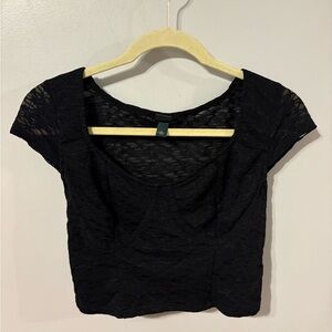 Wild Fable Black Lace Crop Top